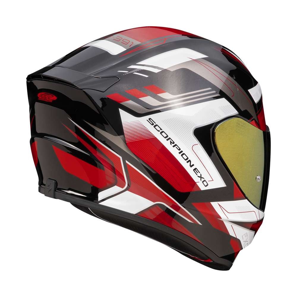 Scorpion EXO-391 Captor Helmet, Black-red, Size S for Men